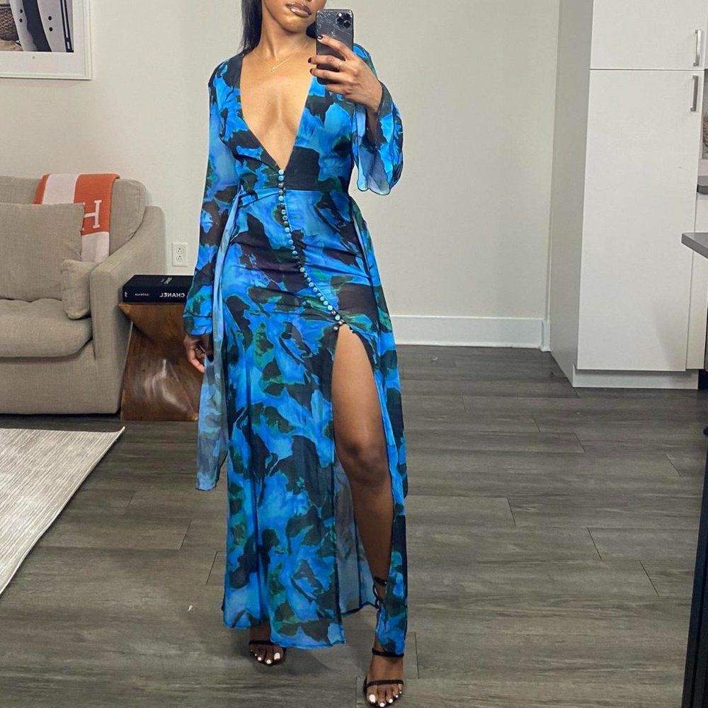 Amazing blue floral dress